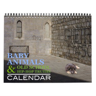 Babydieren en oude schoolhip-hopagenda kalender