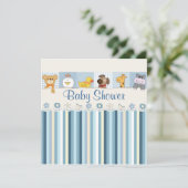 Babydieren en tapes Blauw Baby shower Kaart (Staand voorkant)