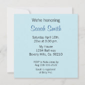 Babydieren en tapes Blauw Baby shower Kaart (Achterkant)