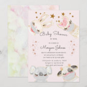 babydieren maskeren Baby shower per postuitnodigin (Voorkant / Achterkant)