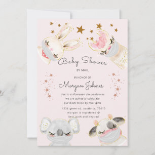 babydieren maskeren Baby shower per postuitnodigin