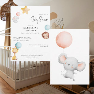 Babydieren met ballonnen Schattige Baby shower Kaart