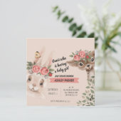 Babydieren met bloemen kaart (Staand voorkant)