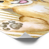 Babydieren met bruin baby shower poster (Hoek)