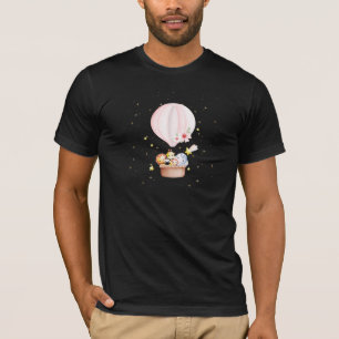 Babydieren Safari in roze luchtballon Shirt