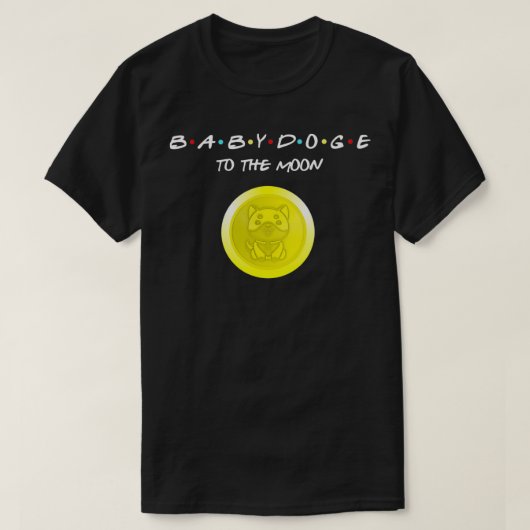 BabyDoge aan de muntcode van het moonthema T-shirt (Design voorkant)