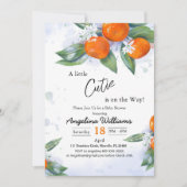 Babydouche Uitnodigingen ingericht met Tangerine (Voorkant)