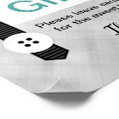 Babydouchekaarten en cadeaubordjes met munt grijs poster (Hoek)