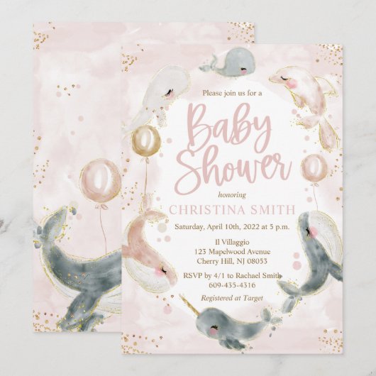 Babydouches met Zee in de natuur voor meisjes Kaart (Voorkant / Achterkant)