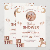 babydoucheuitnodigingen kaart (Voorkant / Achterkant)