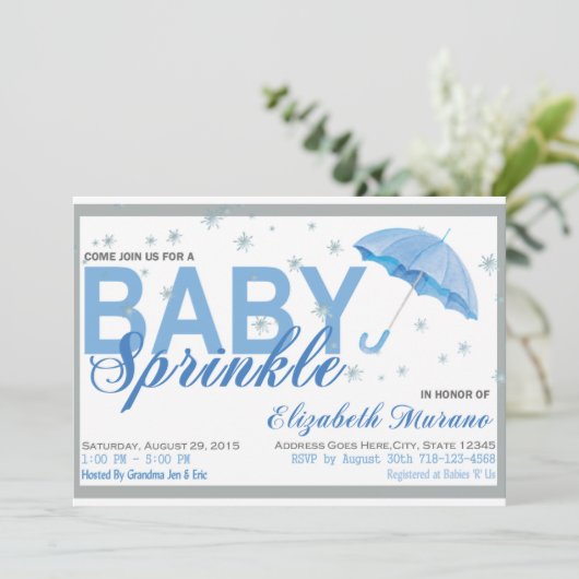 Babydouesprinkle Kaart (Staand voorkant)