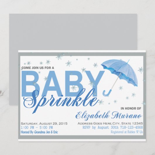 Babydouesprinkle Kaart (Voorkant / Achterkant)