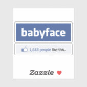 babyface grappige sociale netwerkparodie sticker (Vel)