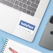 babyface grappige sociale netwerkparodie sticker (Laptop met iPhone)