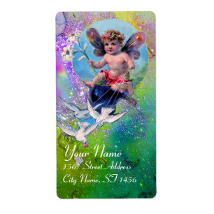 BABYFAIRY MET DUIVEN IN GLITTERPAARS groen Etiket