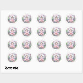 Babyfee & Vlinder Fladderliefde Baby Shower Ronde Sticker (Vel)