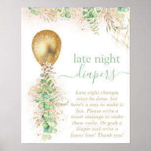 Babyfeest Eucalyptus Ballon Latex Luierbroekjes Poster