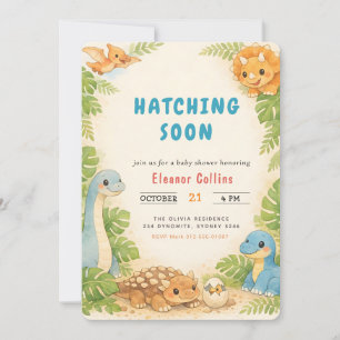 Babyfeestje Cute Dinosaur komt eraan Kaart