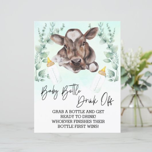 Babyfles Drink Off Game Douche Koe Kalf (Staand voorkant)