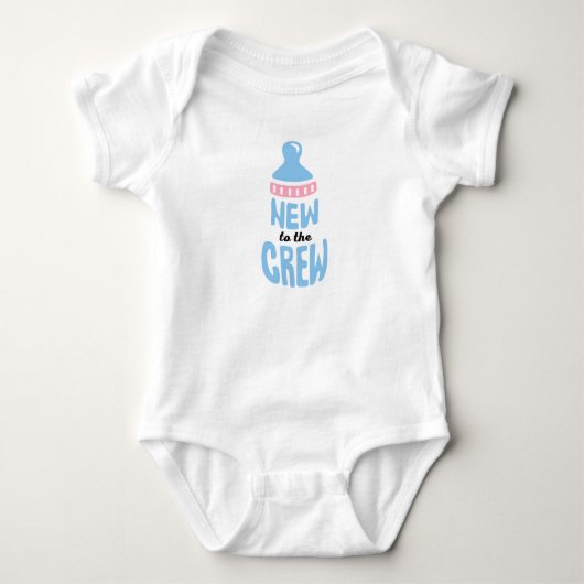 Babyfles Nieuw In De Bemanning Grappige Romper (Voorkant)