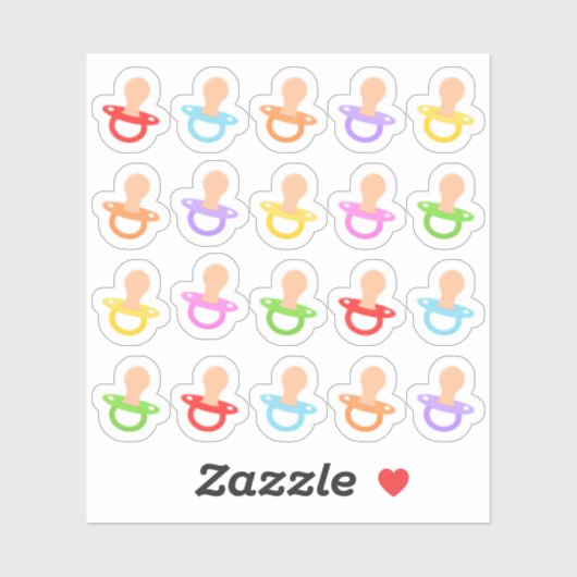 Babyfopspeen Mooie Kleurrijke Fopspeen Planner Sticker (Vel)