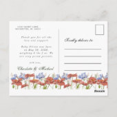 Babyfoto dank je wel veldbloem geboorteaankondigin briefkaart (Achterkant)