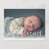 Babyfoto Elegante Script Introductie Gouden Geboor Aankondigingskaart (Voorkant)