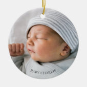 Babyfoto Geboorte Keramisch Ornament (Voorkant)