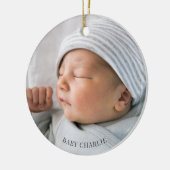 Babyfoto Geboorte Keramisch Ornament (Links)