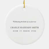 Babyfoto Geboorte Keramisch Ornament (Achterkant)