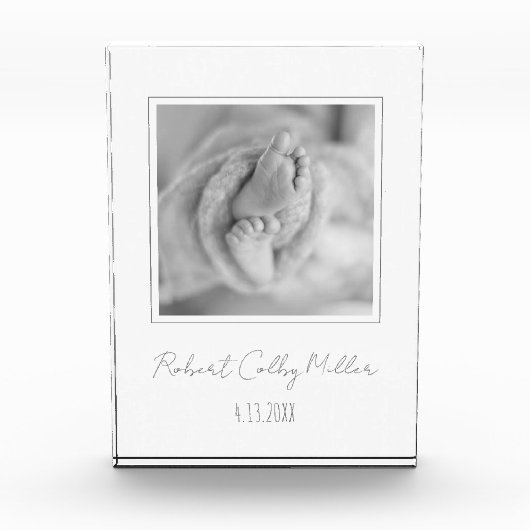 Babyfoto Geboorteaankondiging Moderne Kinderkamer  Fotoblokken (Voorkant)