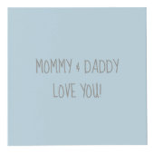 Babyfoto geboortedatum Blauw grijs Kubus (Voorkant)