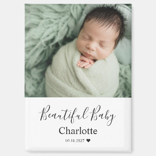 Babyfoto met op maat gemaakte naam aandenken magneet