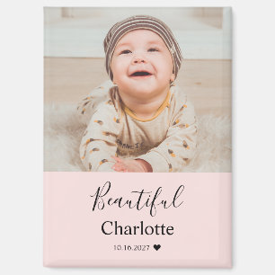 Babyfoto met op maat gemaakte naam aandenken magneet