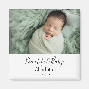 Babyfoto met op maat gemaakte naam aandenken magneet