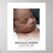 Babyfoto met statistieken | De dag dat je bent geb