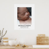 Babyfoto met statistieken | De dag dat je werd geb Poster (Keuken)