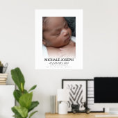 Babyfoto met statistieken | De dag dat je werd geb Poster (Thuiskantoor)