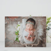 Babyfoto Moderne Geboorteaankondiging Zwart & Wit Feestdagenkaart (Staand voorkant)