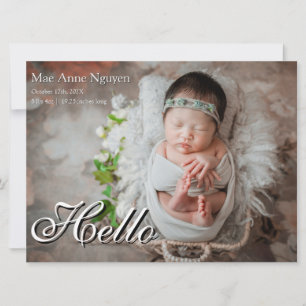 Babyfoto Moderne Geboorteaankondiging Zwart & Wit Feestdagenkaart