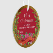 Babyfoto Ouder-overgrootouder Eerste Kerstmis Ornament (voorkant)