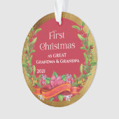 Babyfoto Ouder-overgrootouder Eerste Kerstmis Ornament (voorkant)