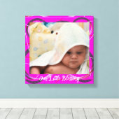 Babyfoto Roze Abstracte Lijst Canvasprint Canvas Afdruk (Insitu (Houten vloer))