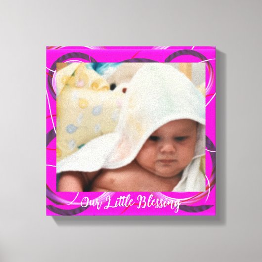 Babyfoto Roze Abstracte Lijst Canvasprint Canvas Afdruk (Voorkant)