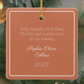 Babyfoto Terracotta Moderne Rustieke Kerstscript Keramisch Ornament