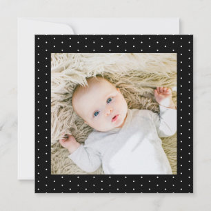 Babyfoto Zwart en Wit Kleine Stippen Kaart