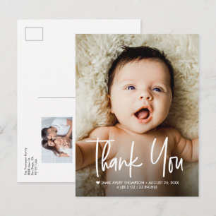 Babyfoto's Bedankt Modern ontwerp Geboorte Aankondigingskaart