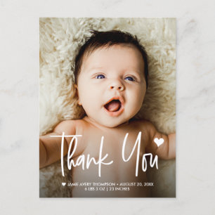 Babyfoto's Dank je Hart Geboorteaankondiging Briefkaart