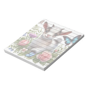 Babygeit met kleurrijke vlinders en bloemen notitieblok