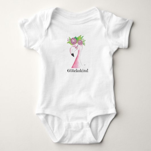Babygeschenk, Babybody, Body Flamingo, Baby Romper (Voorkant)
